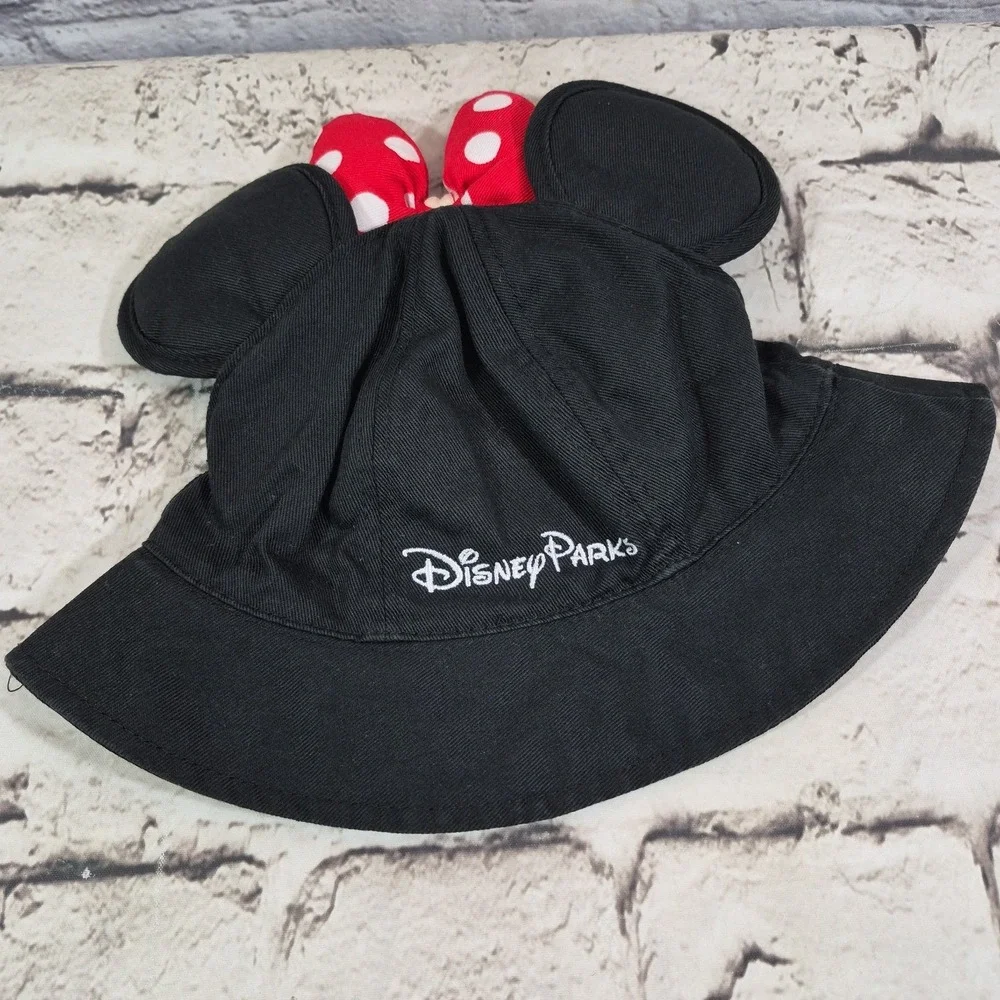 Minnie Mouse Black Bucket Toddler Hat With Padded Ears Disney Parks
